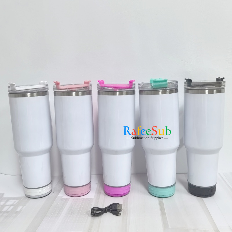 RAFEE 20PCS 40oz Speaker Sublimation Tumbler with Mixed 5 Colors