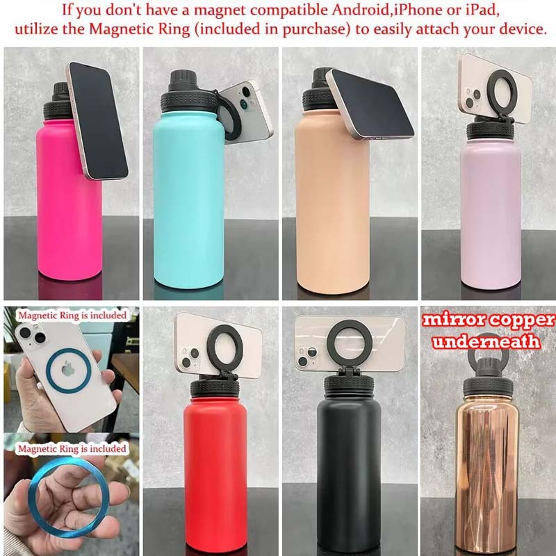 RAFEE 32oz copper underneath powder coat waterbottles with magnetic lids
