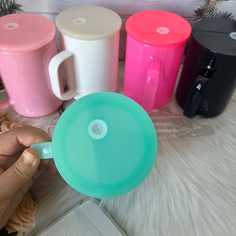 RAFEE 17oz Sublimation Color Mix Glass Can with Handle  | Plastic Straw |