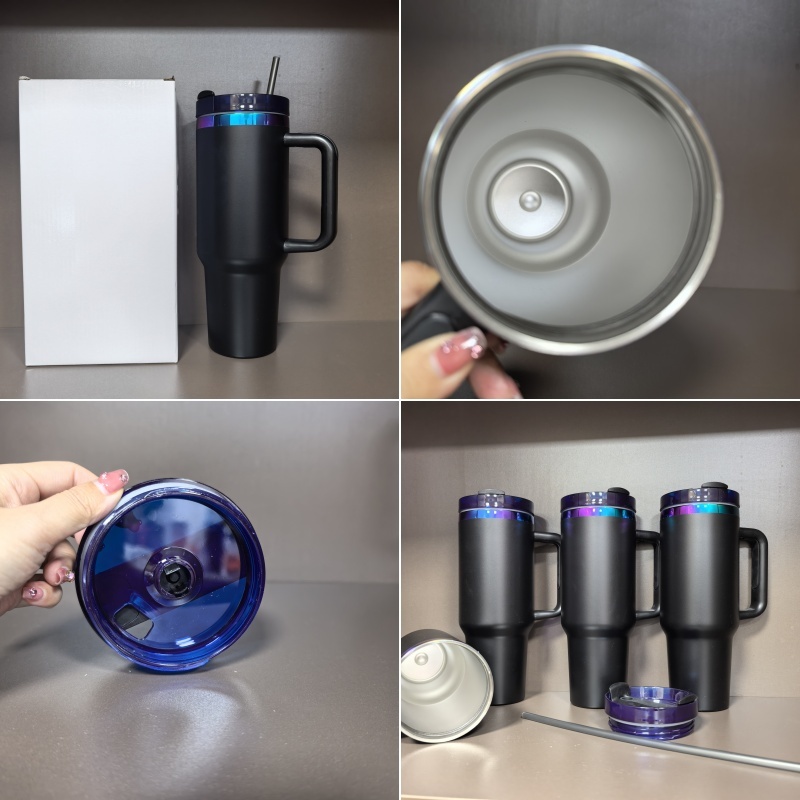 20PCS 40oz H2.0 Quencher Black Chroma Stainless Steel Tumbler with Handle