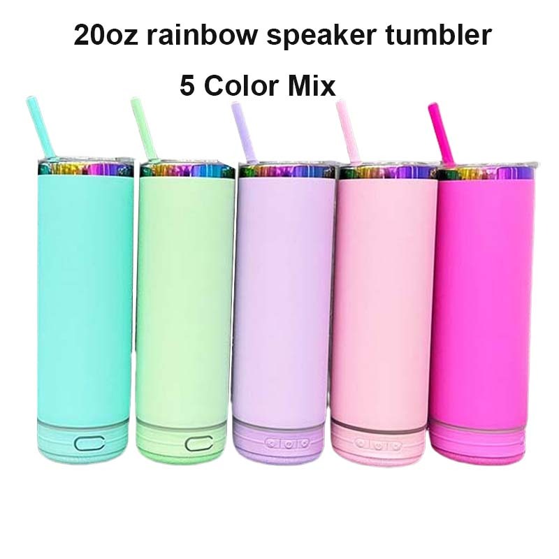 RAFEE 25PCS 20oz rainbow plated matte macaron speaker tumbler