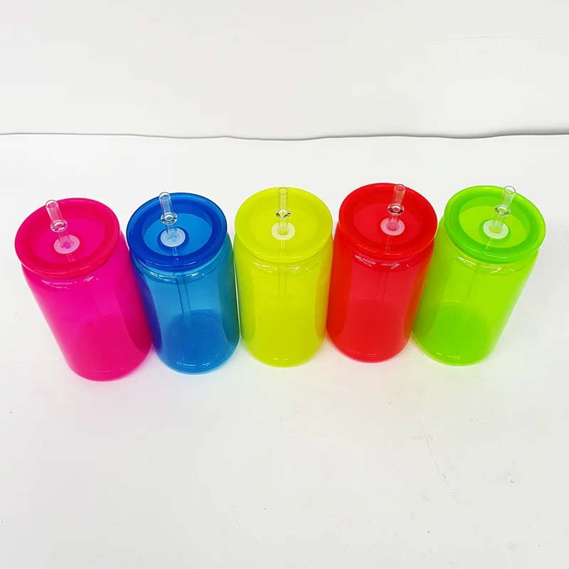 RAFEE 50pcs 16oz neon colors plastic cans for vinyl and uv dtf wraps