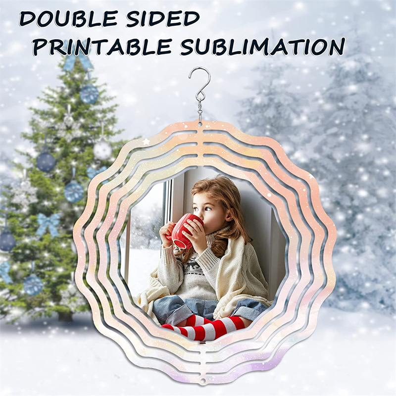 8 inch Aluminum Round 3D Sublimation Wind Spinner Double Sided - RafeeSub