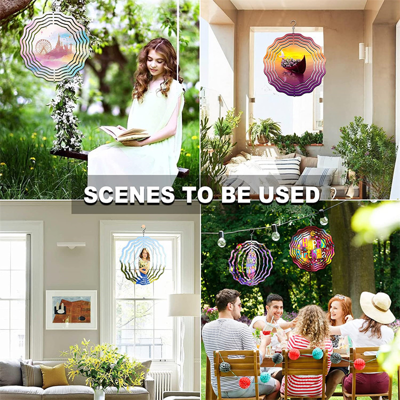 8 inch Aluminum Round 3D Sublimation Wind Spinner Double Sided - RafeeSub