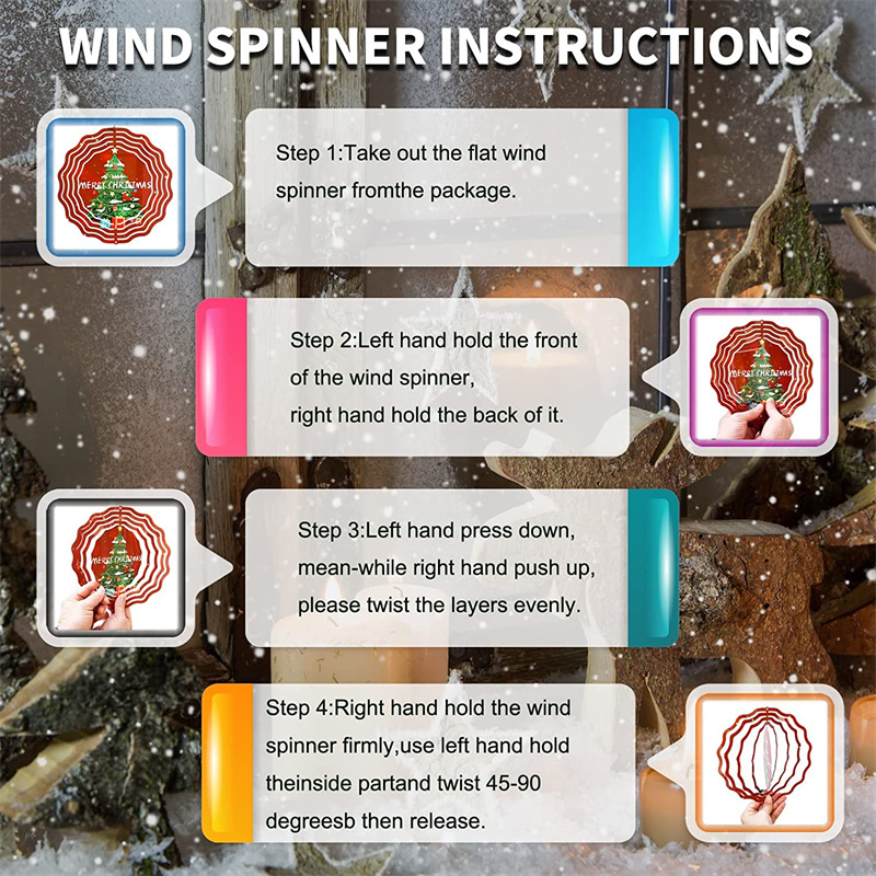 8 inch Aluminum Round 3D Sublimation Wind Spinner Double Sided - RafeeSub