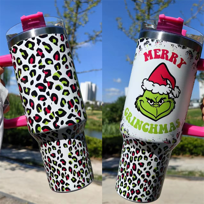 40oz Christmas 3D printing Power coated Tumbler