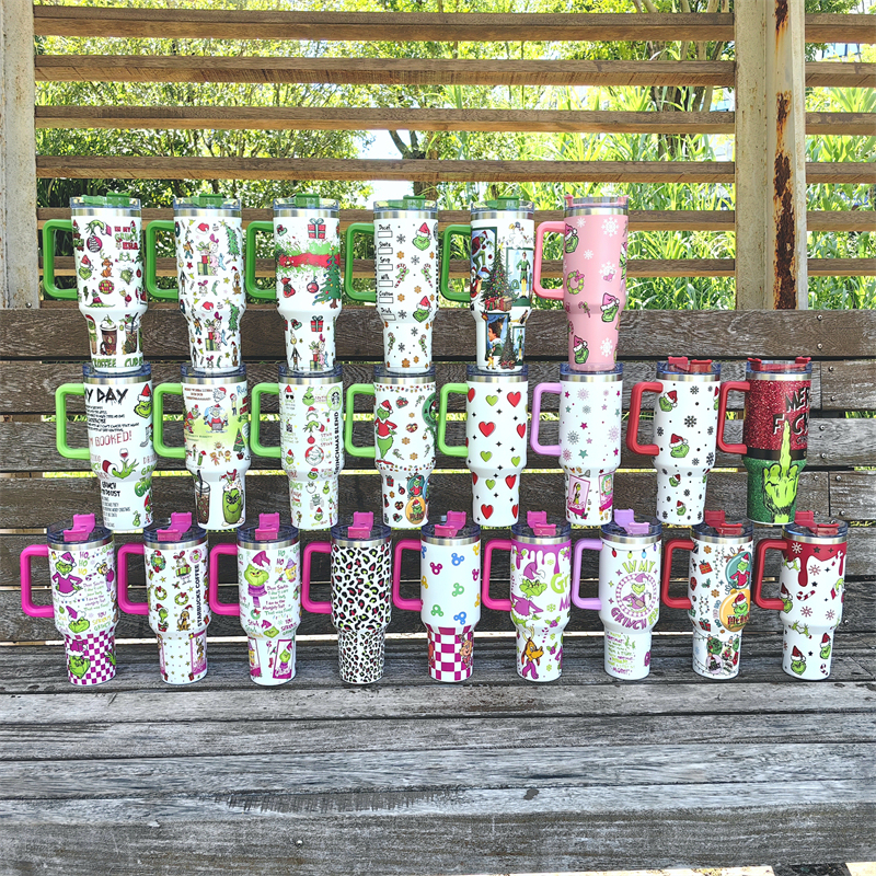 40oz Christmas 3D printing Power coated Tumbler