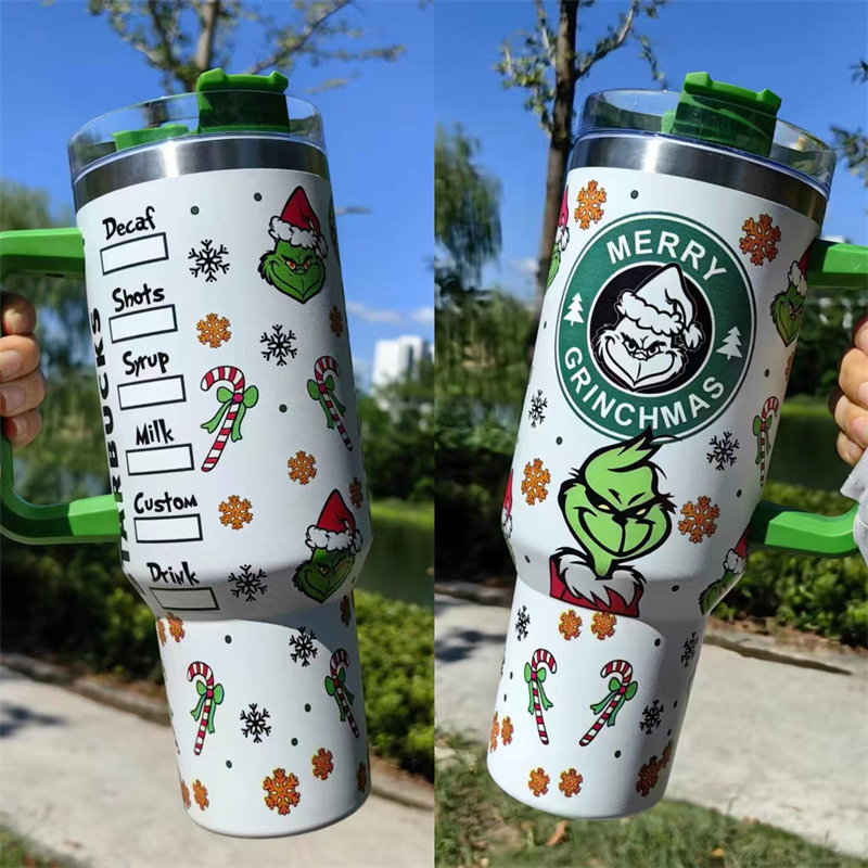 40oz Christmas 3D printing Power coated Tumbler