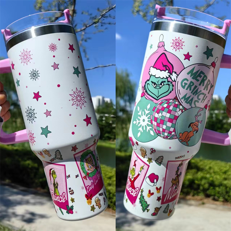 40oz Christmas 3D printing Power coated Tumbler