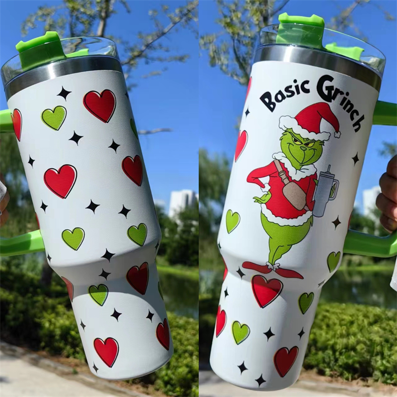 40oz Christmas 3D printing Power coated Tumbler