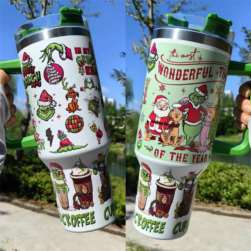 40oz Christmas 3D printing Power coated Tumbler