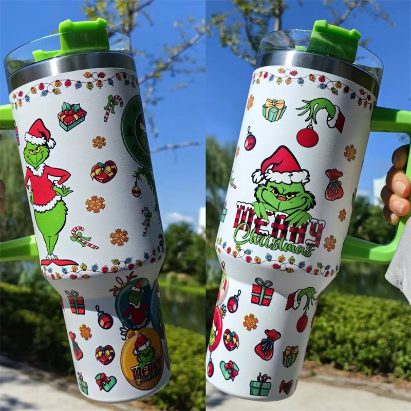 40oz Christmas 3D printing Power coated Tumbler