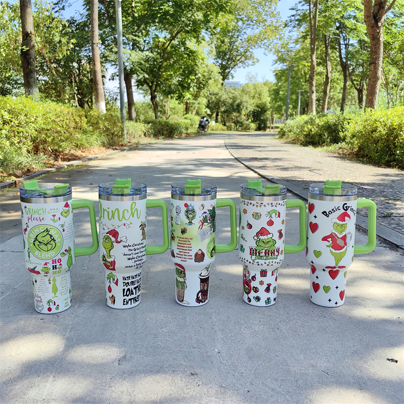 40oz Christmas 3D printing Power coated Tumbler