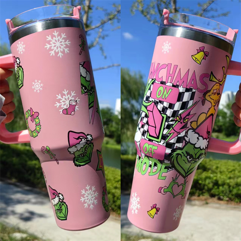 40oz Christmas 3D printing Power coated Tumbler