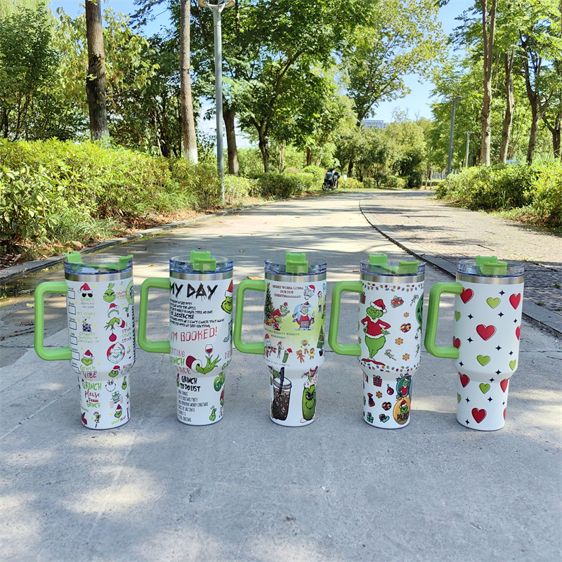 40oz Christmas 3D printing Power coated Tumbler
