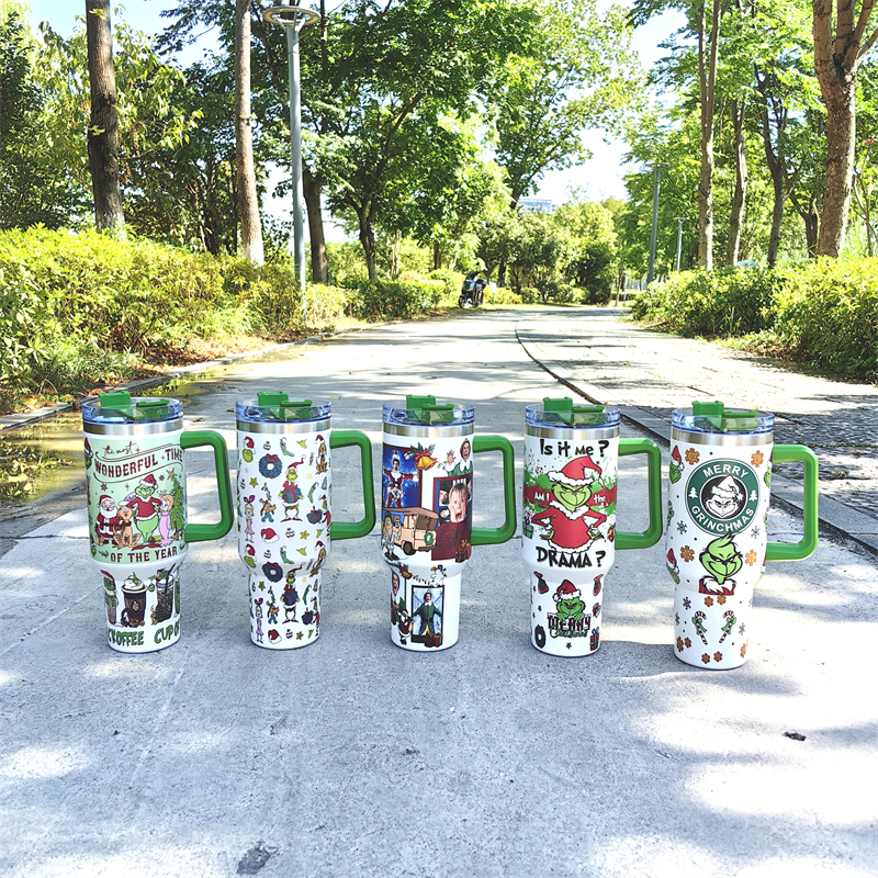 40oz Christmas 3D printing Power coated Tumbler