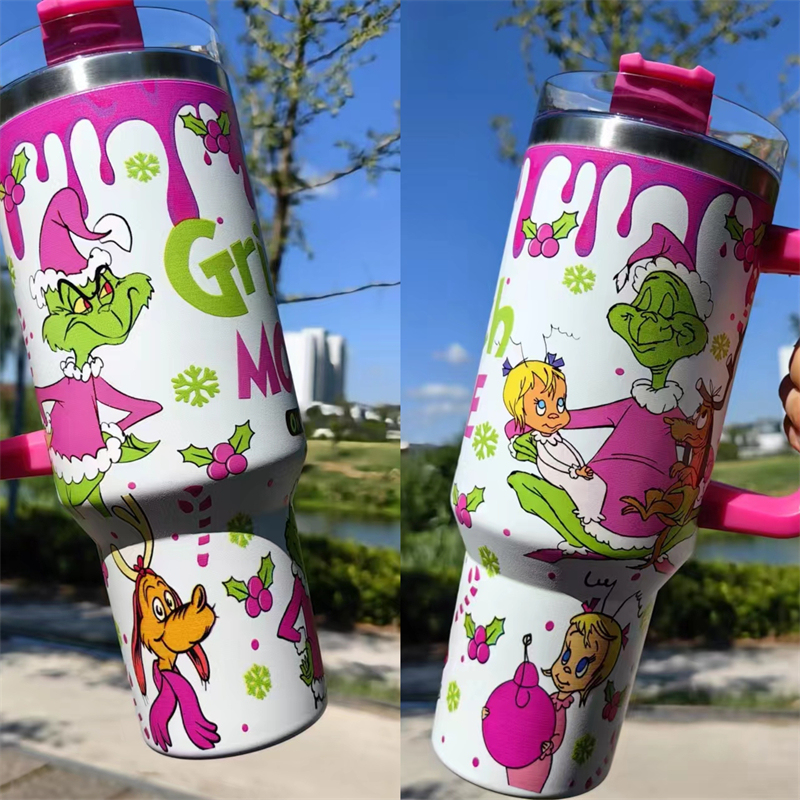 40oz Christmas 3D printing Power coated Tumbler