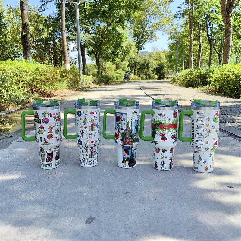 40oz Christmas 3D printing Power coated Tumbler