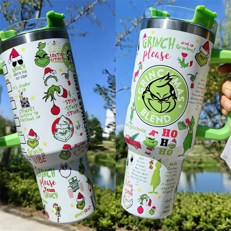 40oz Christmas 3D printing Power coated Tumbler