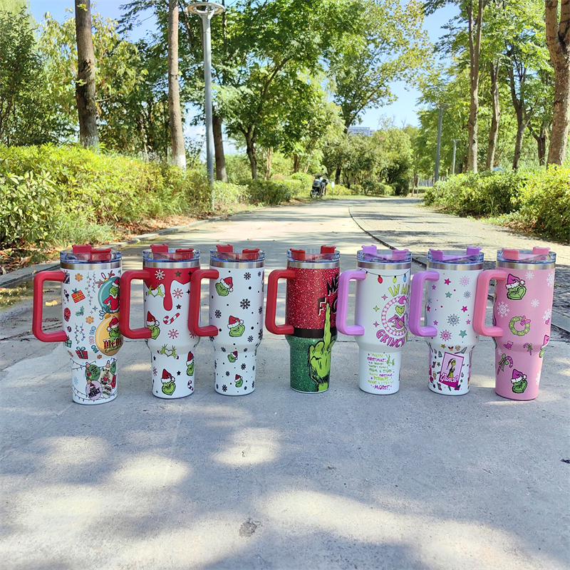 40oz Christmas 3D printing Power coated Tumbler