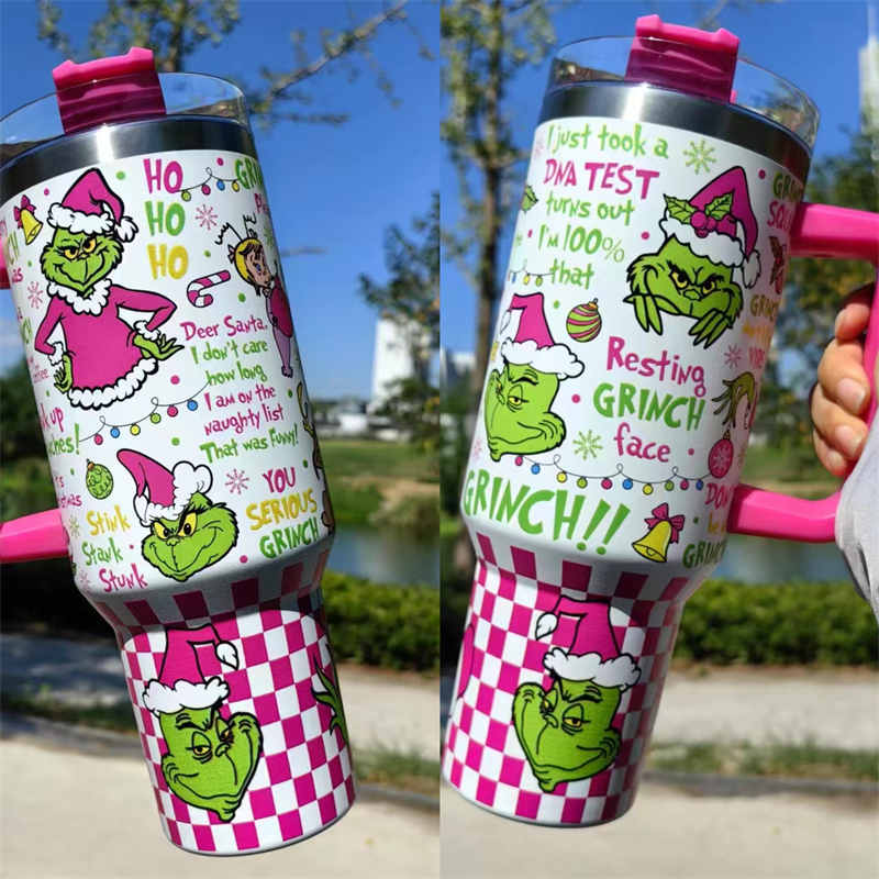 40oz Christmas 3D printing Power coated Tumbler