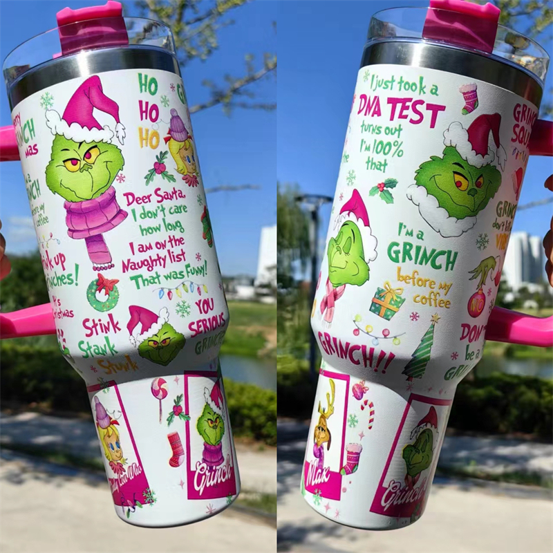 40oz Christmas 3D printing Power coated Tumbler