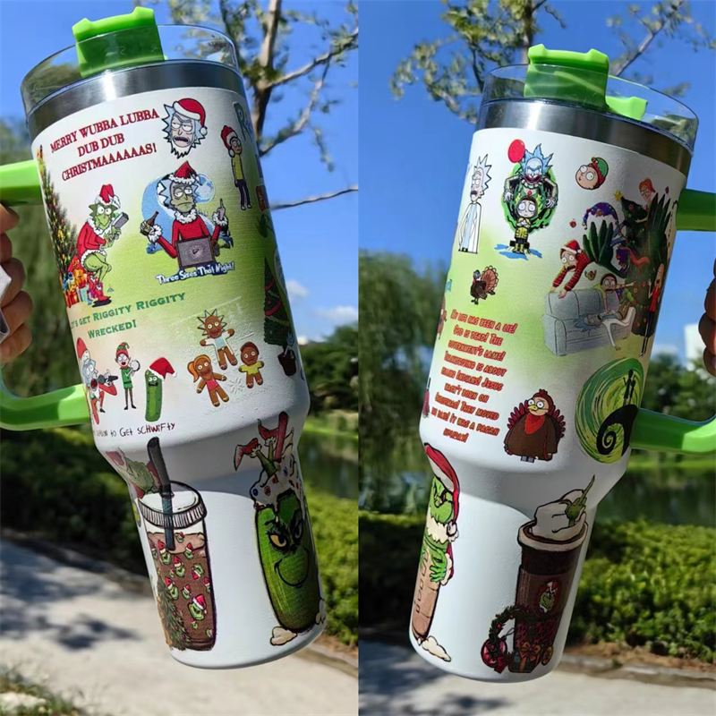 40oz Christmas 3D printing Power coated Tumbler