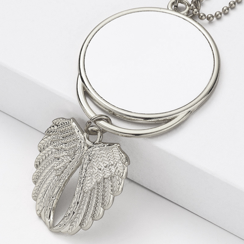 Sublimation Blank Metal Angel Wings Heart Christmas Ornaments