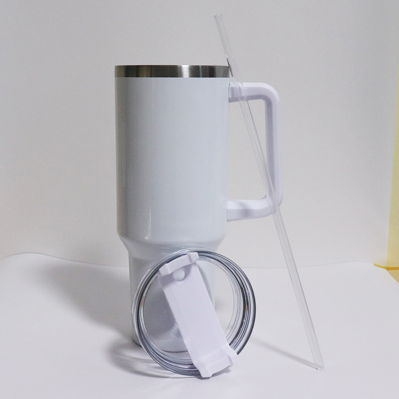 20PCS v1.0 40oz Sublimation Tumbler with Handle | Plastic Straw | - RafeeSub