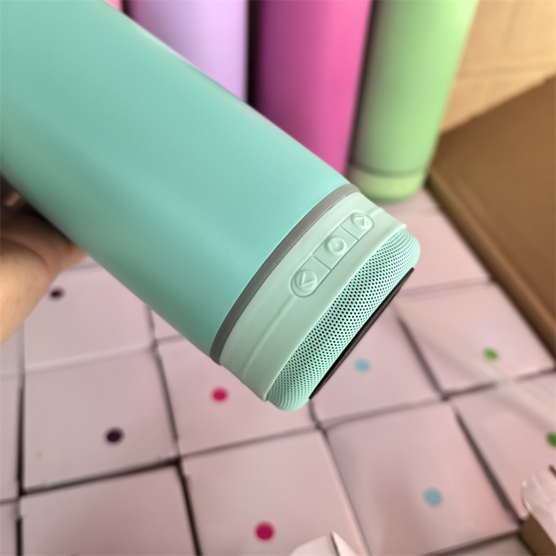 25PCS 20oz rainbow plated matte macaron speaker tumbler
