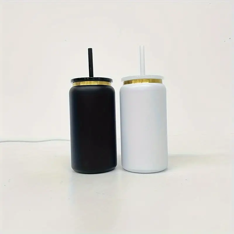 16oz Gold Plated Metal Beer Can Stainless Steel Tumbler Can With Lid And Straw For Laser Engrave-25pcs