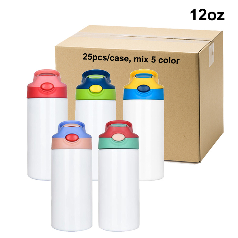 12oz Sublimation Kids Water Bottle Mix 6 Color - RafeeSub