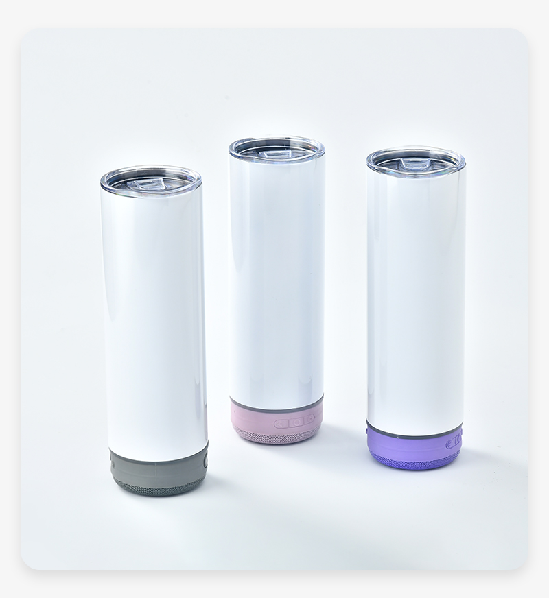 20oz Stainless Steel Bluetooth Wireless Speaker Smart Sublimation Tumbler Water Bottle