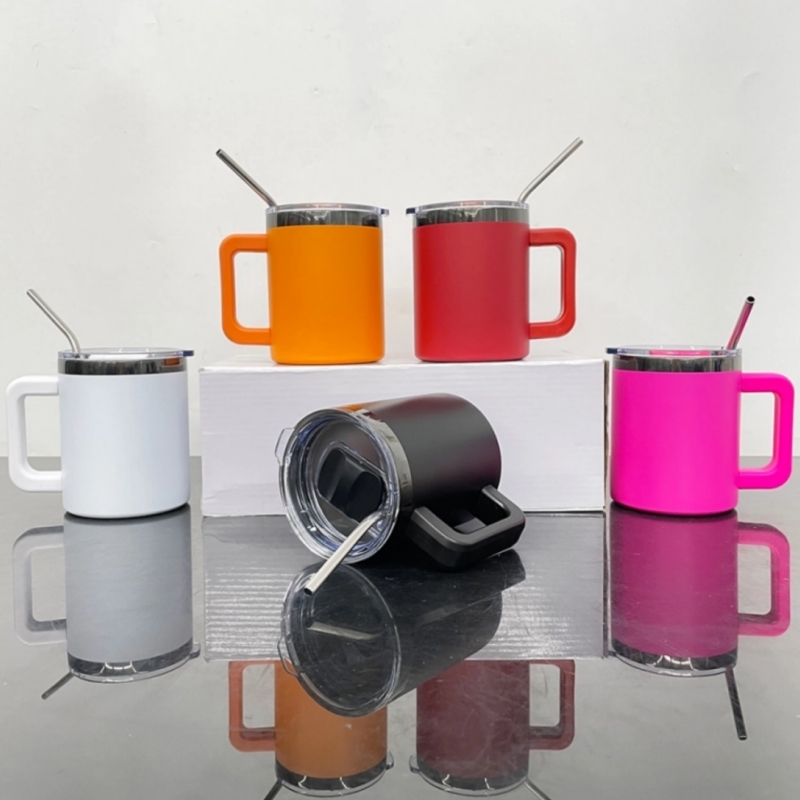 10oz Black Plated Lowball Metal Tumblers for Laser Engraving Stainless Steel Straw-25pcs