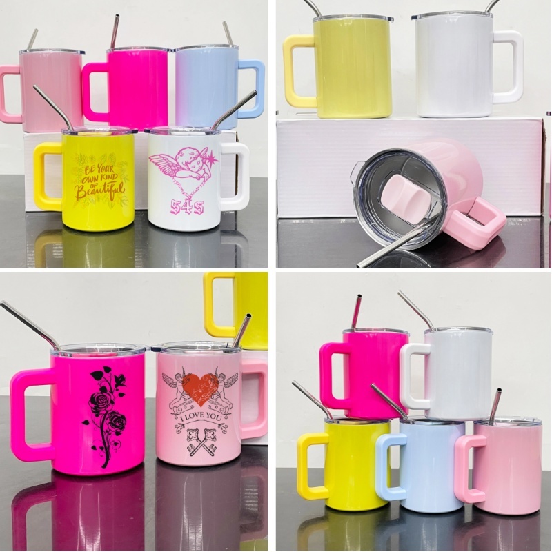 10oz Sublimation Macaron Color Lowball Metal Tumblers-25pcs
