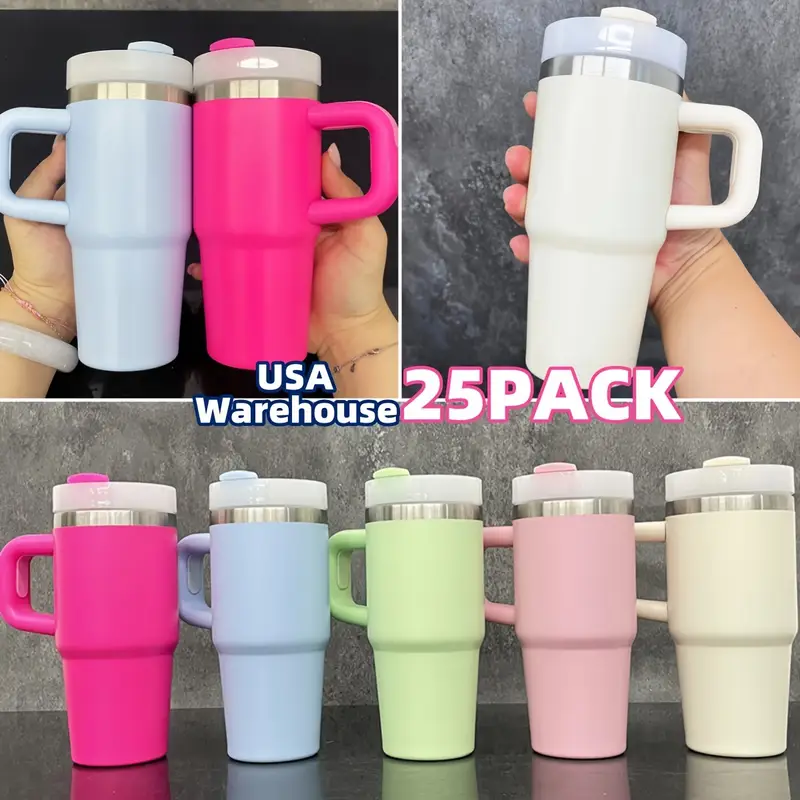 14oz Kids Baby Macaron Color Tumblers with Handle for Sublimation-25pcs