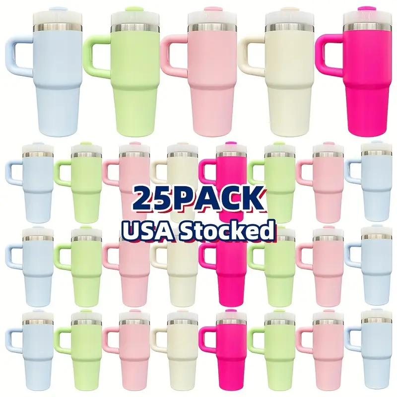 14oz Kids Baby Macaron Color Tumblers with Handle for Sublimation-25pcs
