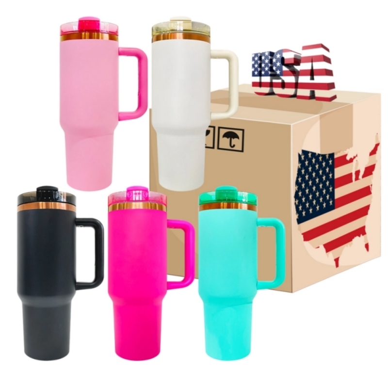 40oz Copper Plating Quencher Tumblers with Handle For Laser Engraving-25PCS