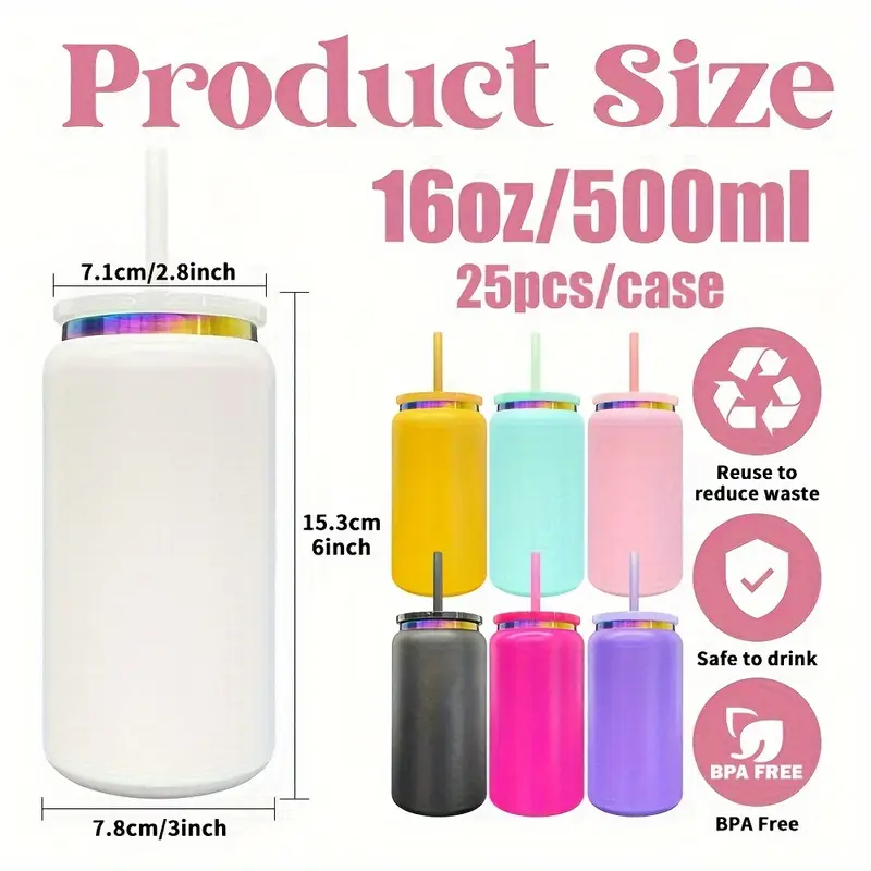 16oz stainless steel rainbow plated powder coated colored soda beer can-25pcs