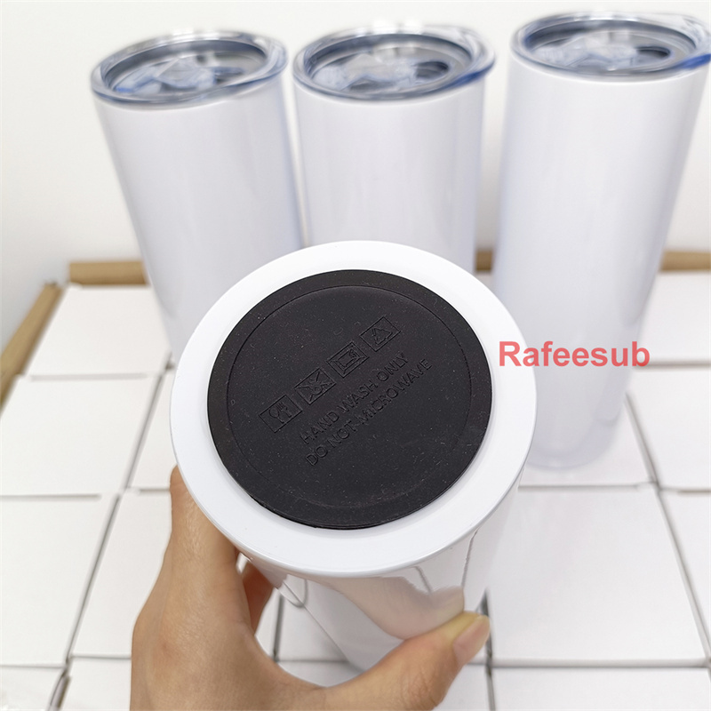 New Upgrade Straight Flat Edge 20 oz Sublimation Tumbler | Plastic Straw | - RafeeSub