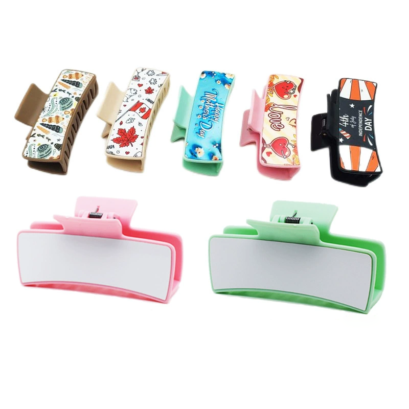 Plastic  Sublimation Hair clips Blanks with Aluminum Sheets