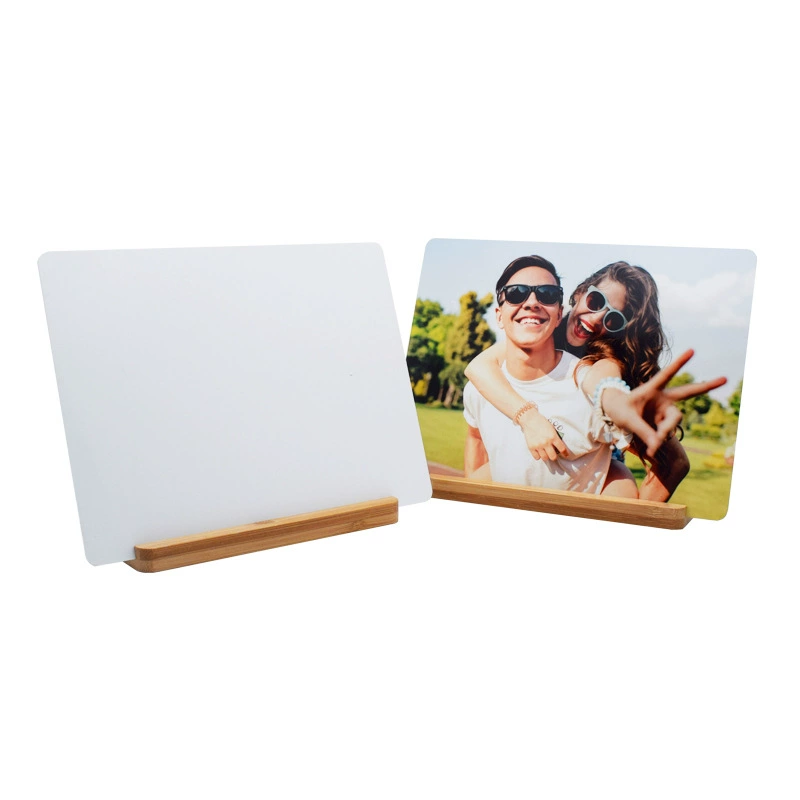 Sublimation Aluminium Photo Frame with Bamboo Base