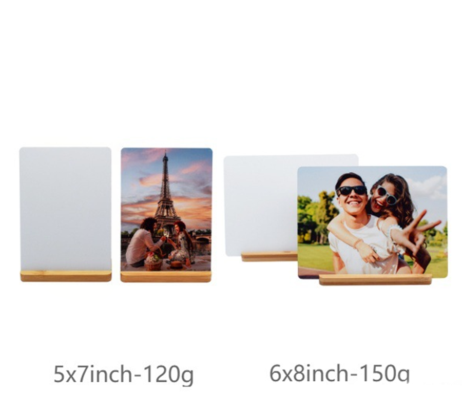 Sublimation Aluminium Photo Frame with Bamboo Base