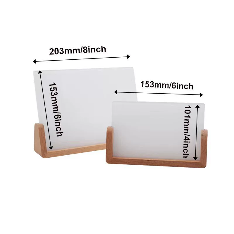 20pcs LED Sublimation Acrylic Photo Frame with Bamboo Base
