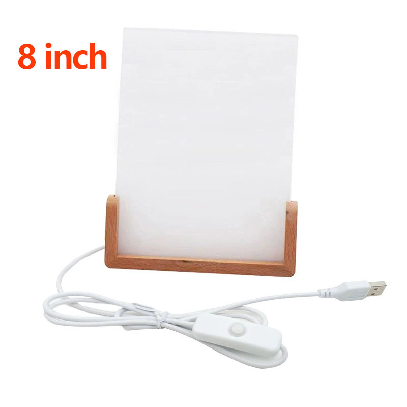 20pcs LED Sublimation Acrylic Photo Frame with Bamboo Base