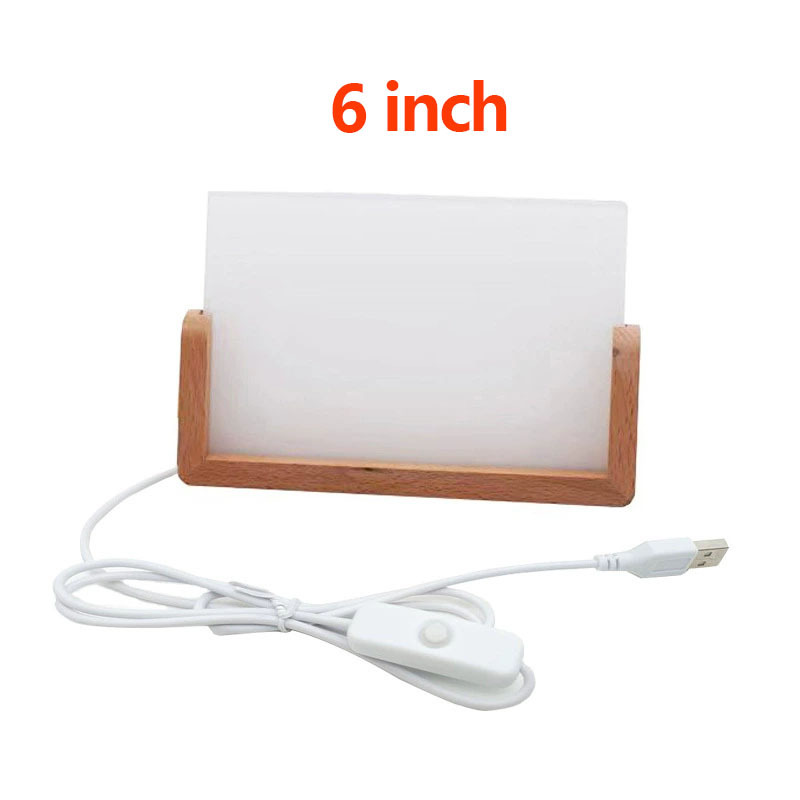 20pcs LED Sublimation Acrylic Photo Frame with Bamboo Base