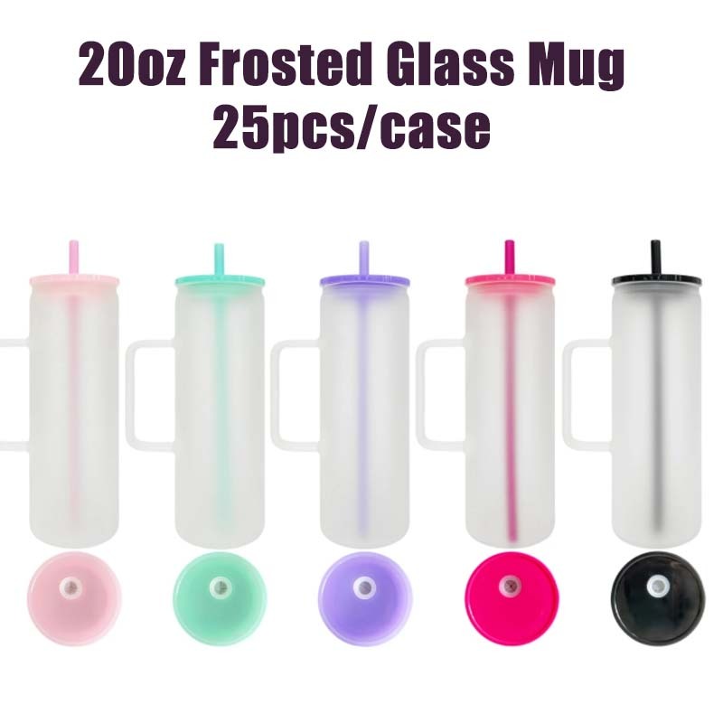 20oz Clear Frosted Straight Beverage Mugs For Sublimation And UV DTF Wraps- Rafeesub