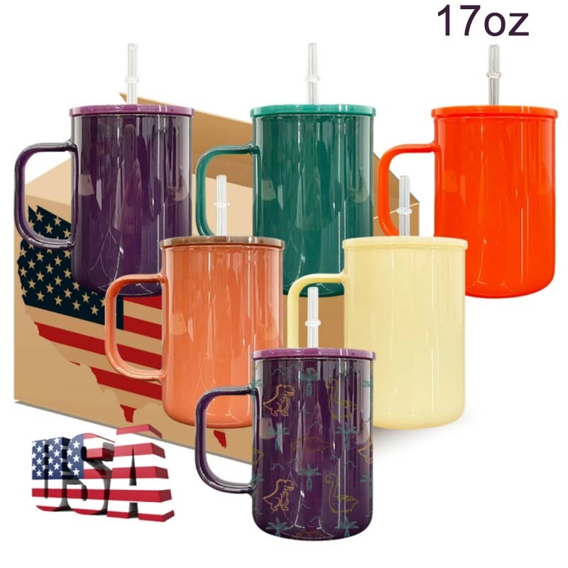 17oz Blank Sublimation Hot Cocoa Pretty Warm Autumn Fall Winter Color Gass Mug- Rafeesub