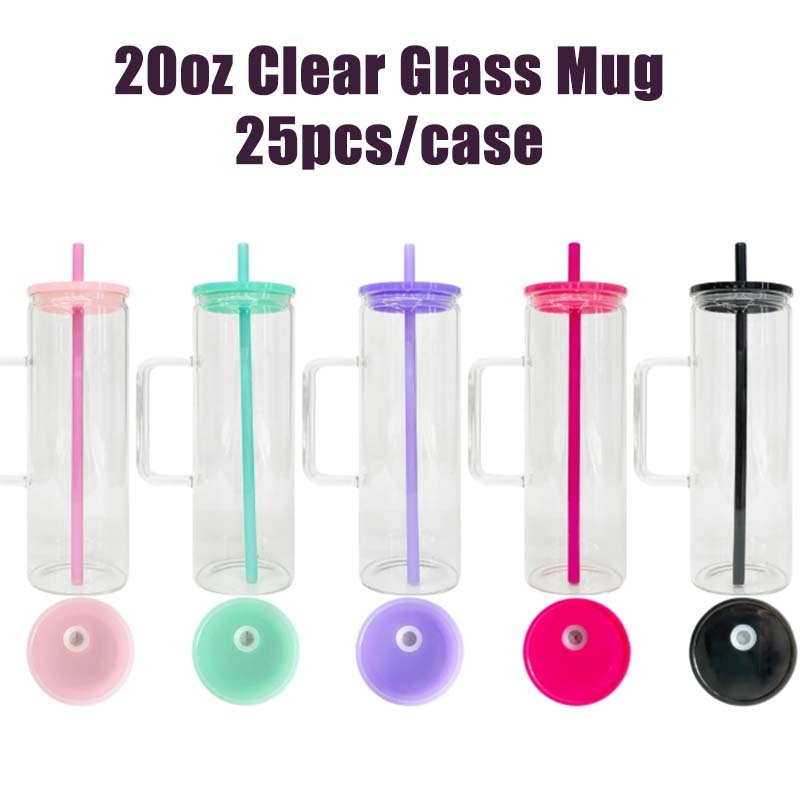20oz Clear Frosted Straight Beverage Mugs For Sublimation And UV DTF Wraps- Rafeesub