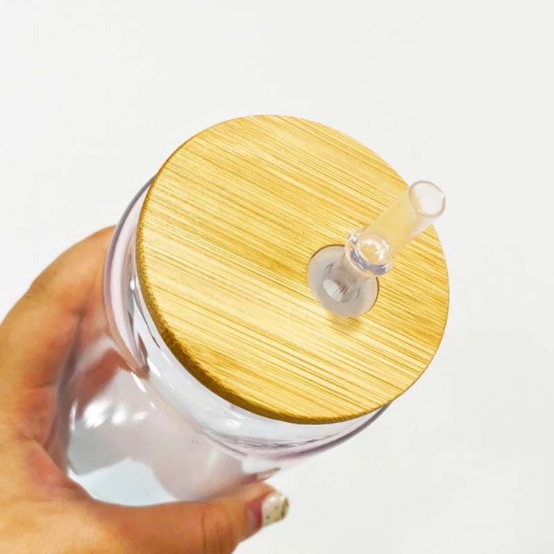 50PCS 16oz Crystal Ocean Glass Can With PP and Bamboo Lid-Rafeesub